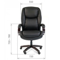 Компьютерное кресло Chairman 408 для руководителя, обивка: натуральная кожа, цвет: черная кожа