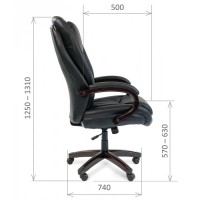 Компьютерное кресло Chairman 408 для руководителя, обивка: натуральная кожа, цвет: черная кожа