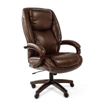Компьютерное кресло Chairman 408 для руководителя, обивка: натуральная кожа, цвет:  кожа коричневая