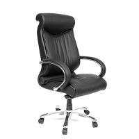 Компьютерное кресло Chairman 420 для руководителя, обивка: натуральная кожа, цвет: черный