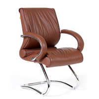 Кресло посетителя Chairman 445 кожа коричневая